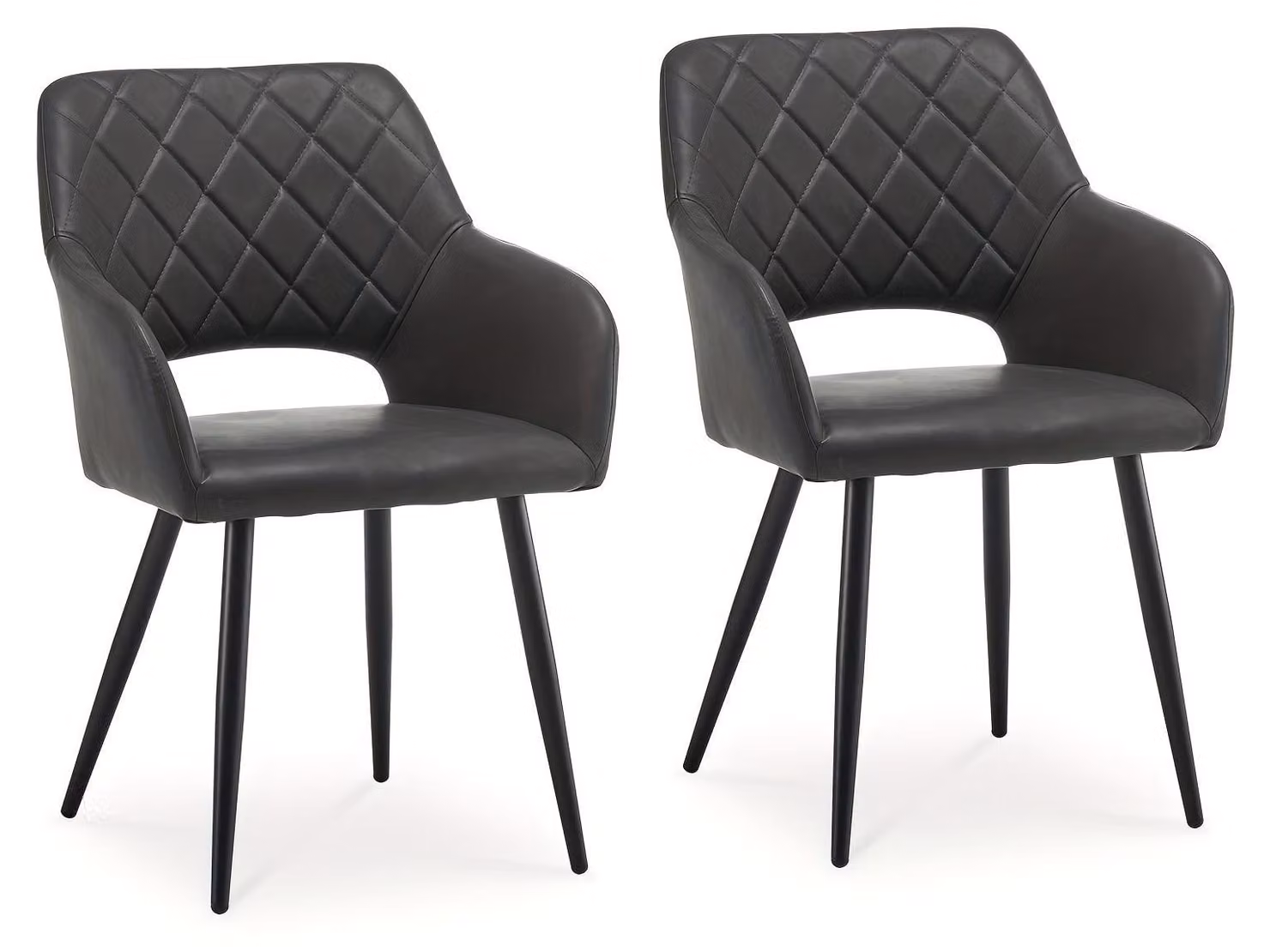 Sedia da pranzo - Sedia - Sedia di design - Sedia da cucina - Sgabello da bar - Set da 2 - Ecopelle con imbottitura in memory foam