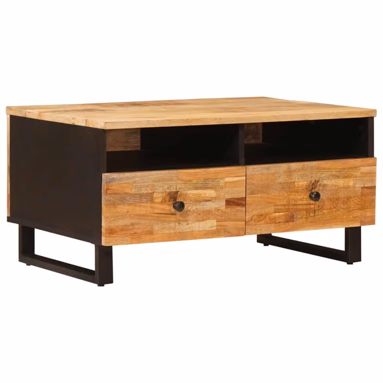 vidaXL Tavolino da salotto in legno di mango marrone L: 80 cm, P: 54 cm, H: 40 cm