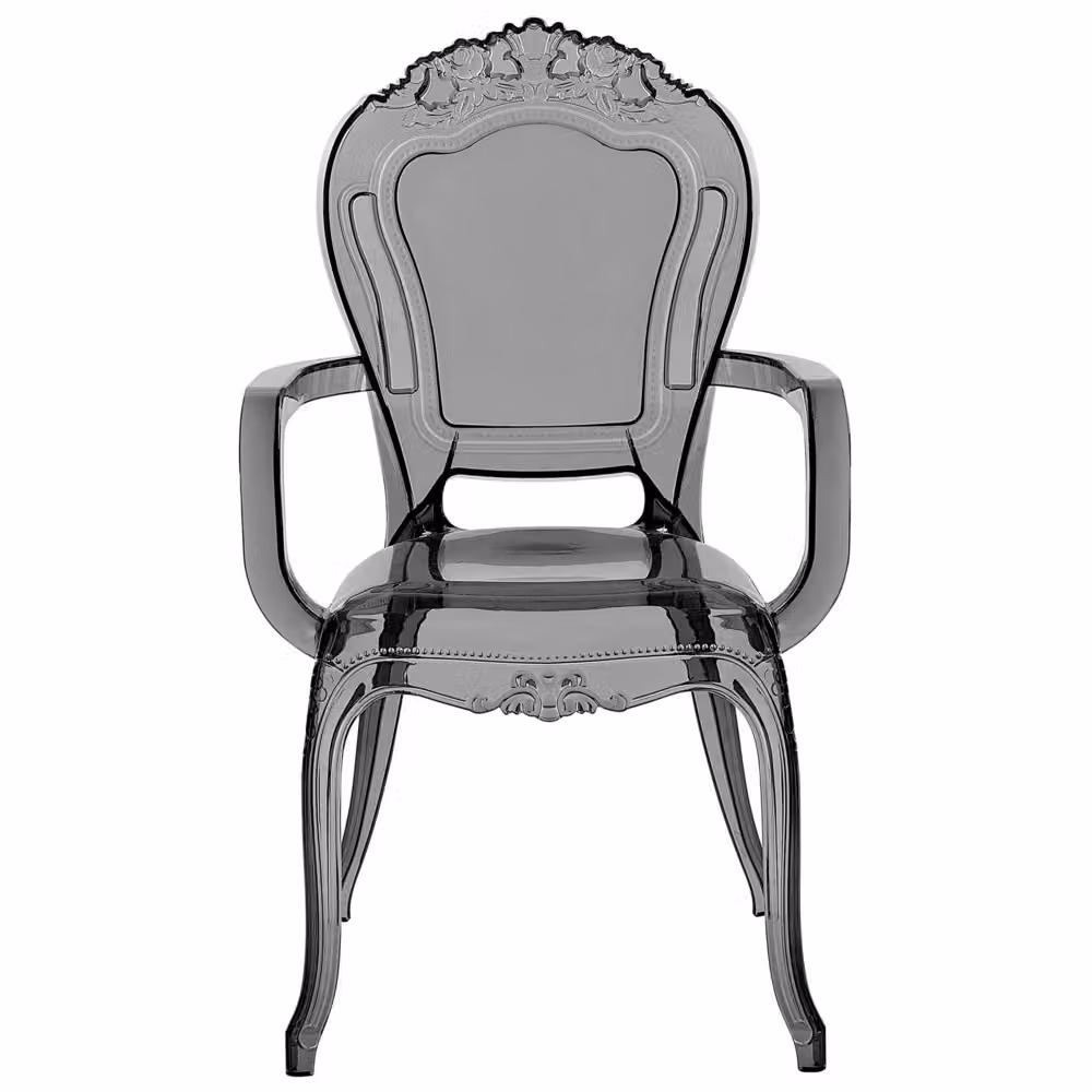 Set di 2 sedie da pranzo BELIANI in plastica nera trasparente lucida, design moderno senza braccioli e impilabili – 2