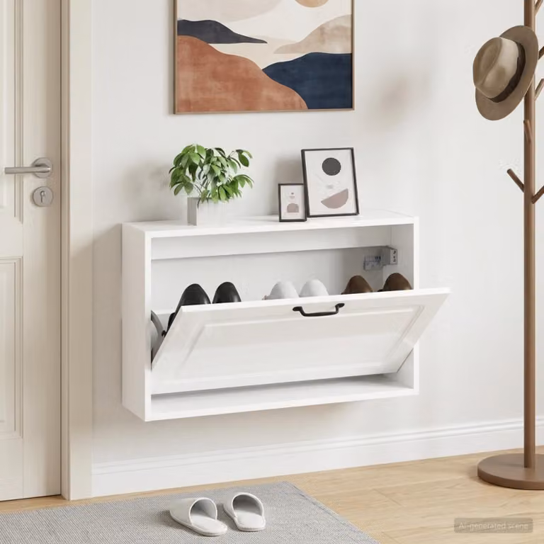 Mobiletto per scarpe da muro vidaXL UTRECHT moderno lucido L: 71 cm, P: 17 cm, H: 43 cm