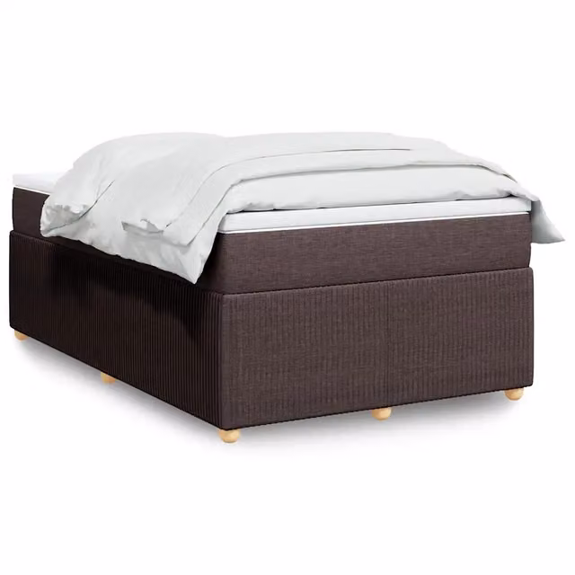 Giroletto a Molle con Materasso Marrone Scuro 120x190cm Tessuto 3285556