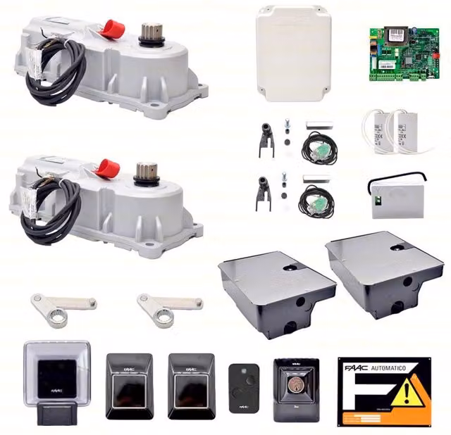 Kit FAAC Power Kit 770 230V Interrato con Casse di Fondazione e 2 Safecoder Grigio