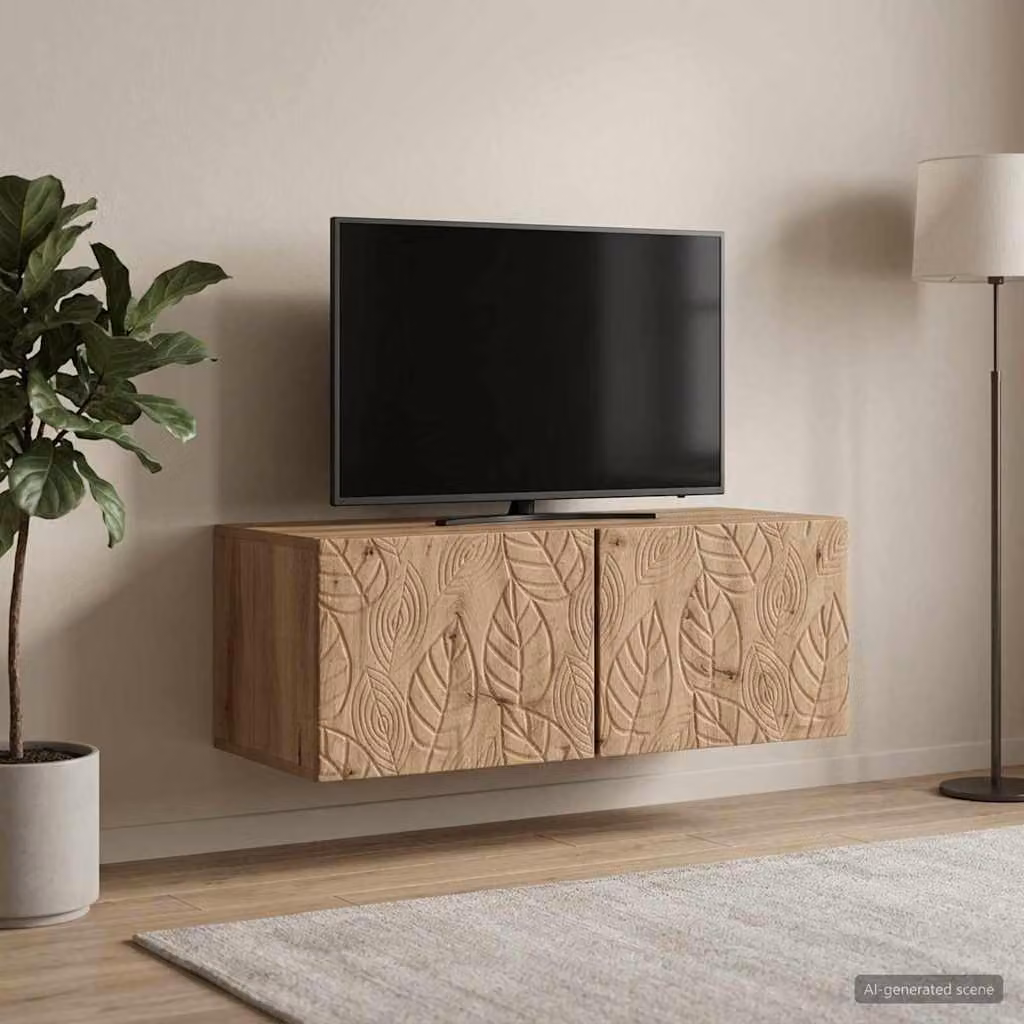 vidaXL Mobile Porta TV da Muro in Legno Rovere Artigianale Marrone L: 78,5 cm, P: 31 cm