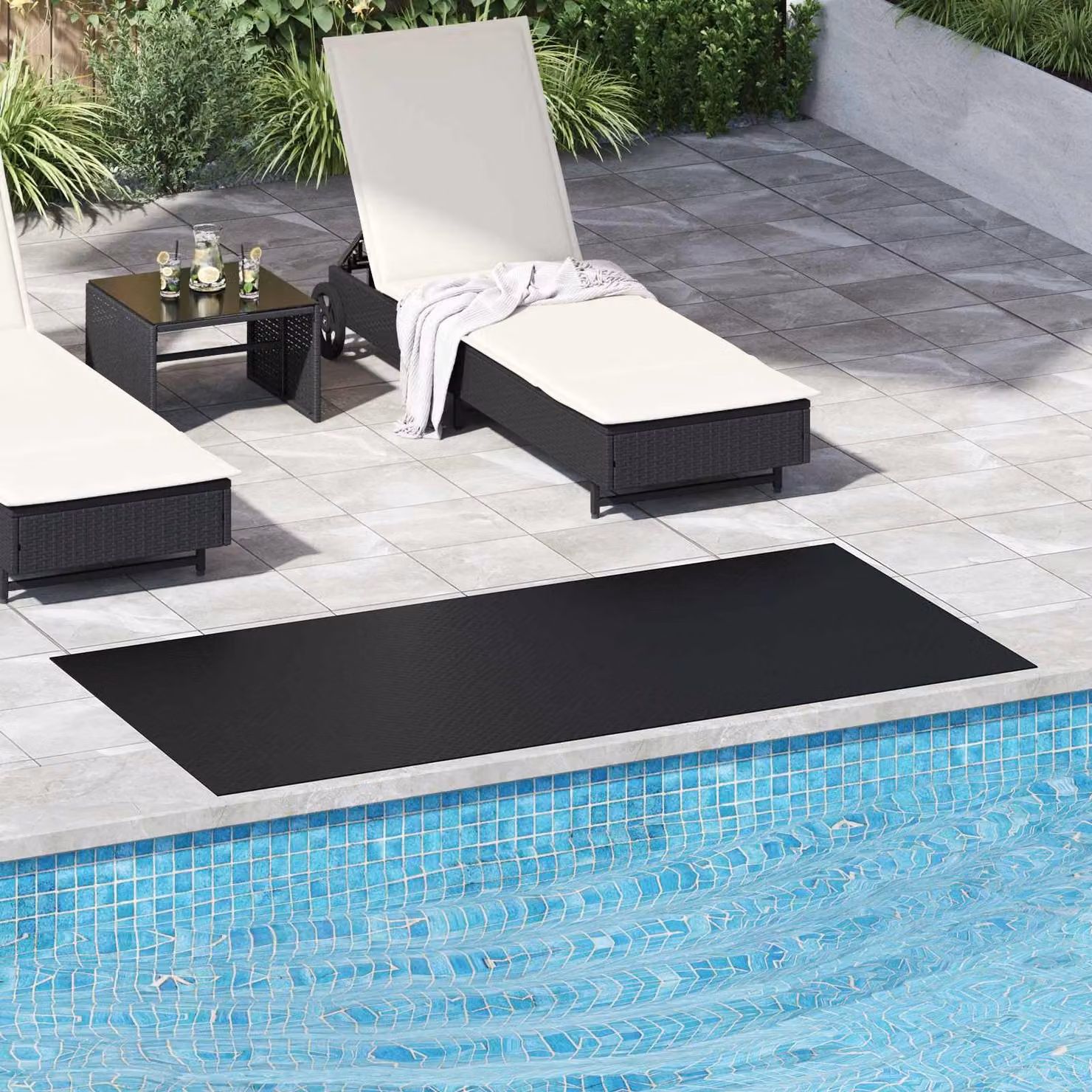 Tappetino vidaXL in gomma nero con motivo geometrico L: 2 m, P: 1 m