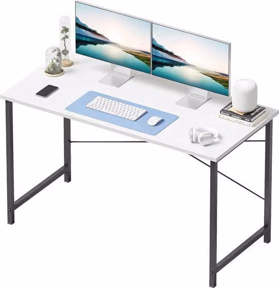 Pratica postazione da lavoro da 120 x 50 cm per l'ufficio in casa, elegante piano scrivania con superficie impermeabile