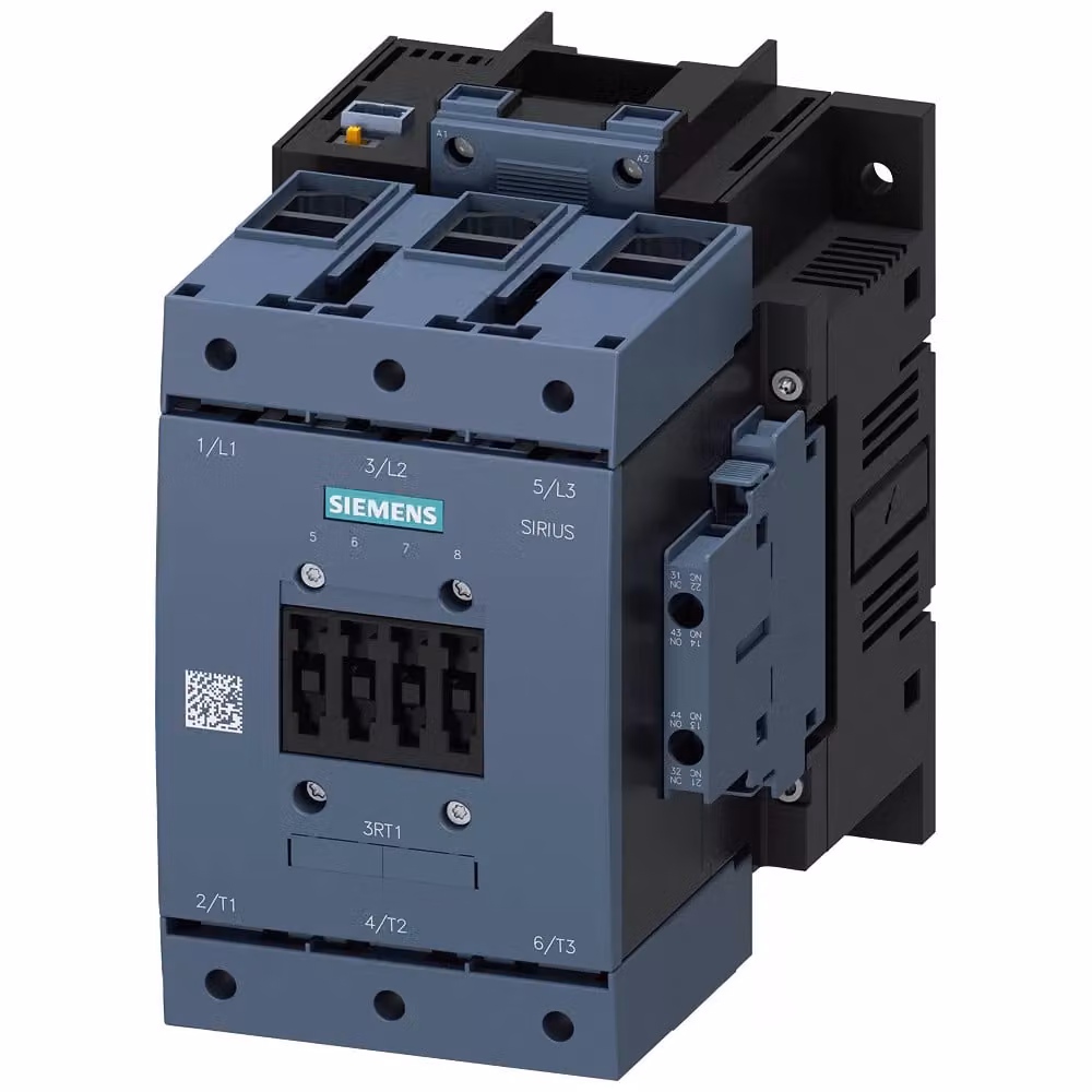 Contattore ferroviario Siemens AC-3e: 55 kW/400 V, CC 72 V x (0,7...1,25), 2 N + 2 C, 3 poli S6 3RT10541XJ460LA2