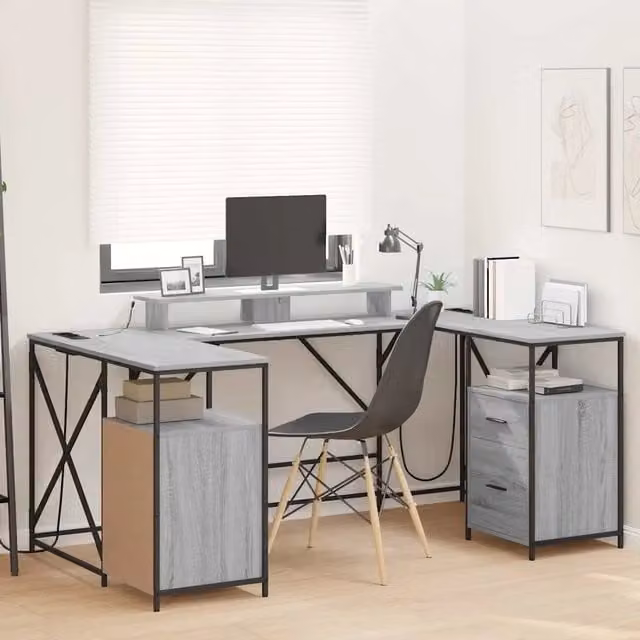 Scrivania Grigio Sonoma Legno ingegnerizzato 3376139