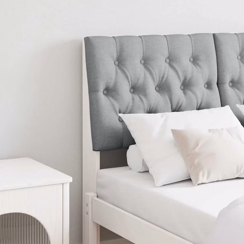 Testata imbottita moderna in pino massello Grigio, L: 120 cm – 2