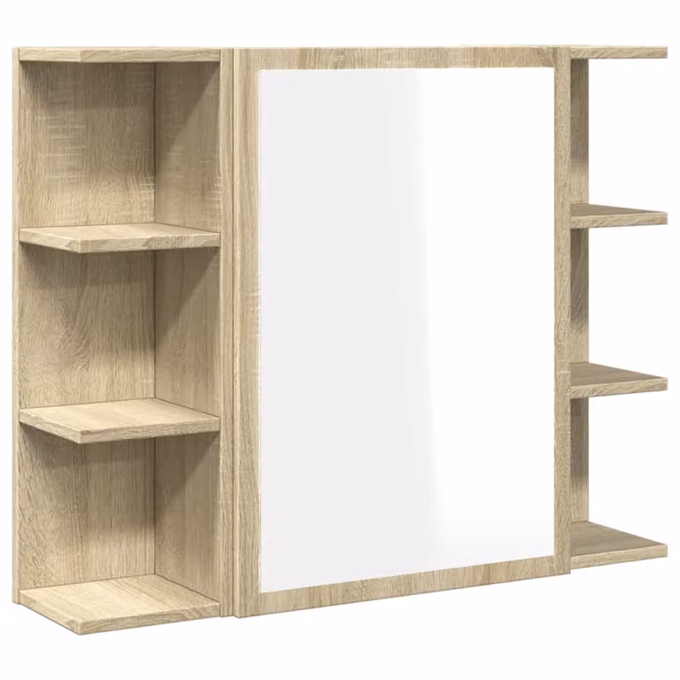 Mobile Bagno con Specchio Rovere Sonoma 80x20,5x64 Multistrato