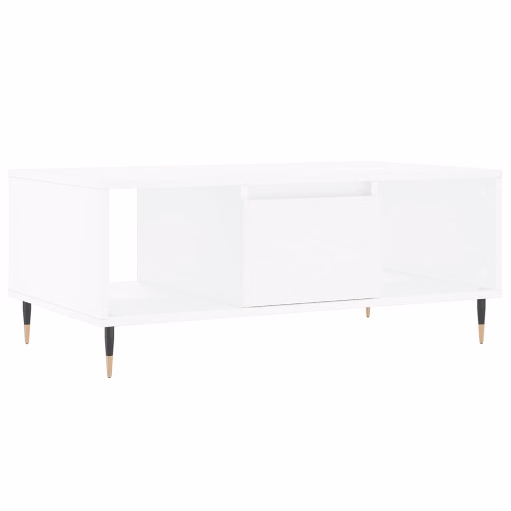 Tavolino da Salotto Bianco 90x50x36,5 cm in Legno Multistrato