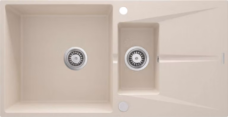 1.5-bowl granite sink with drainer