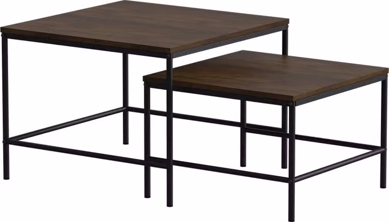 Tavolino da divano Vicco Ramio Rovere rustico/nero 60 x 60 cm 2 parti, Model 56413