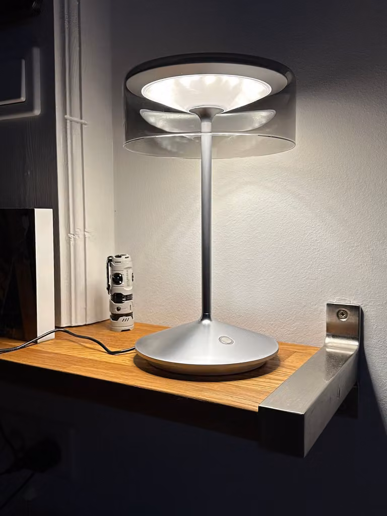 Luce in vetro ricaricabile Sigor IP54 2,2W Flex Mood 2700/2200K argento