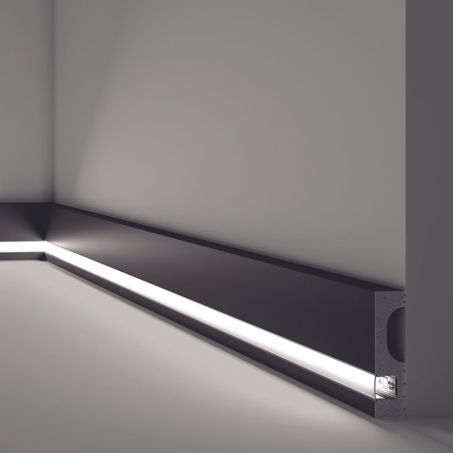 Modanatura a pavimento NMC IL11 BLACK WALLSTYL Noel Marquet Modanatura decorativa Modanatura decorativa Illuminazione indiretta stile moderno colore nero 2 m