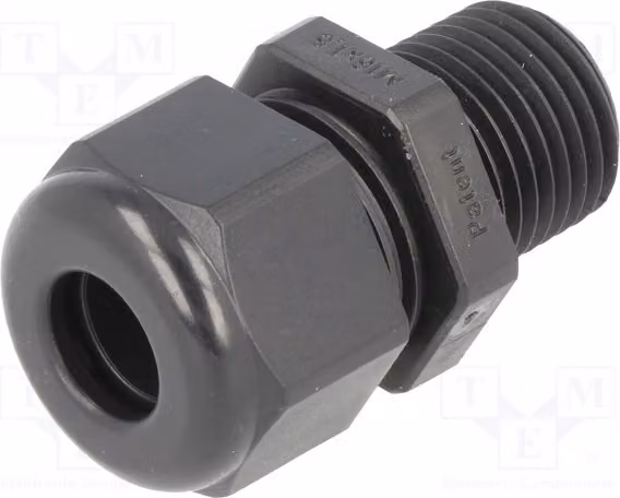 1 x Raccordo per cavo M16, passo 1,5, con filettatura allungata, grado di protezione IP68, serie HSK-L, colore RAL9005, codice prodotto 998