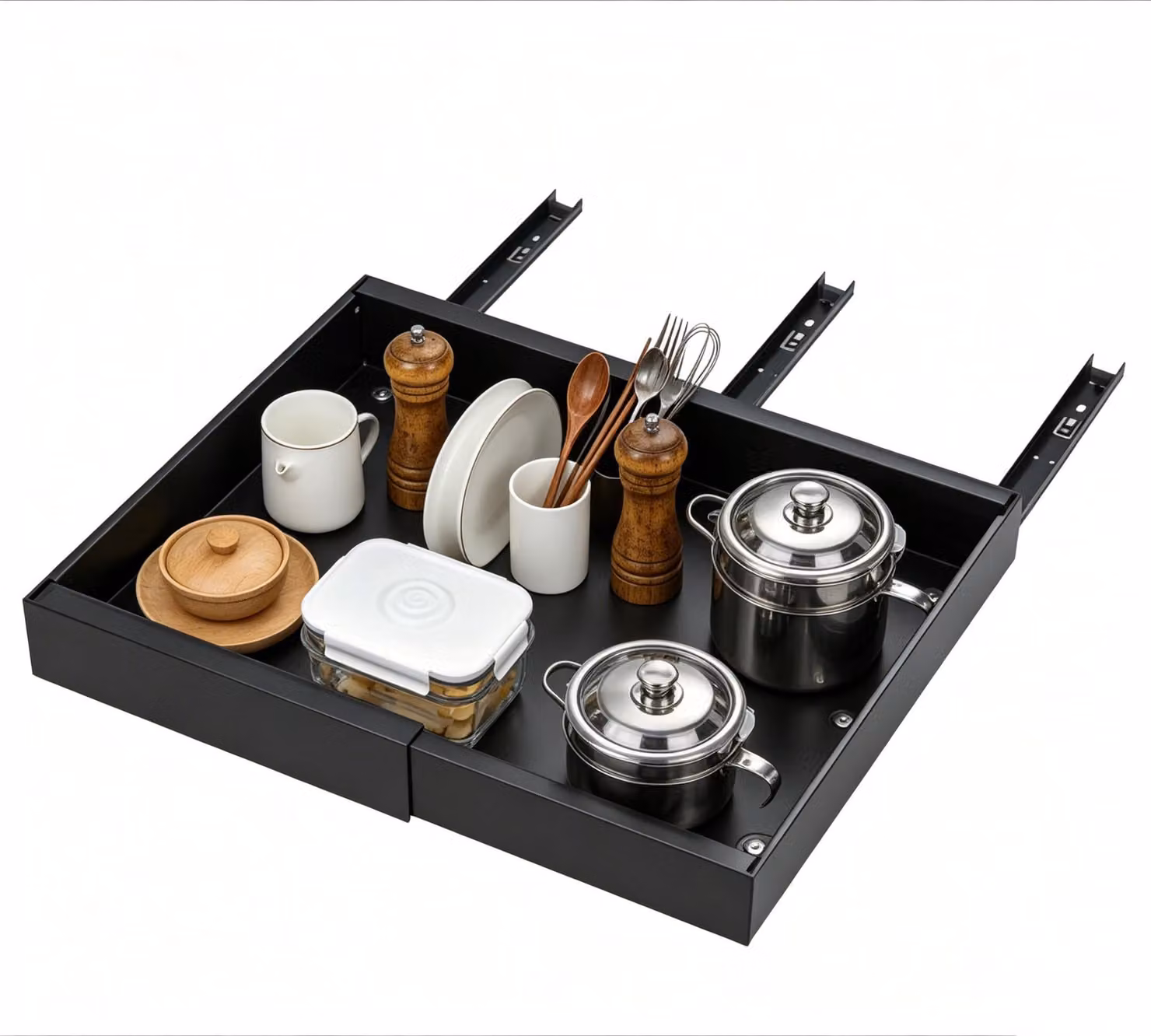 Solidchoice - Cesto estraibile per cucina con sistema telescopico, robusta struttura in metallo, salvaspazio