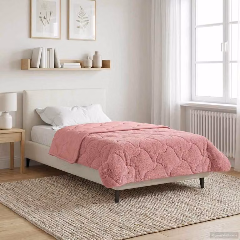 vidaXL Piumone Invernale in Microfibra Traspirabile e Reversibile, Rosa, L/P/H: 155 x 220 cm
