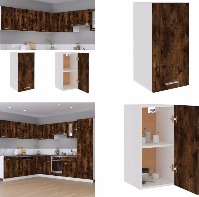 vidaXL Armadio a muro in rovere affumicato 29,5x31x60 cm Materiale legno - Armadio a muro - Armadio a muro - Armadio cucina - Armadio a muro
