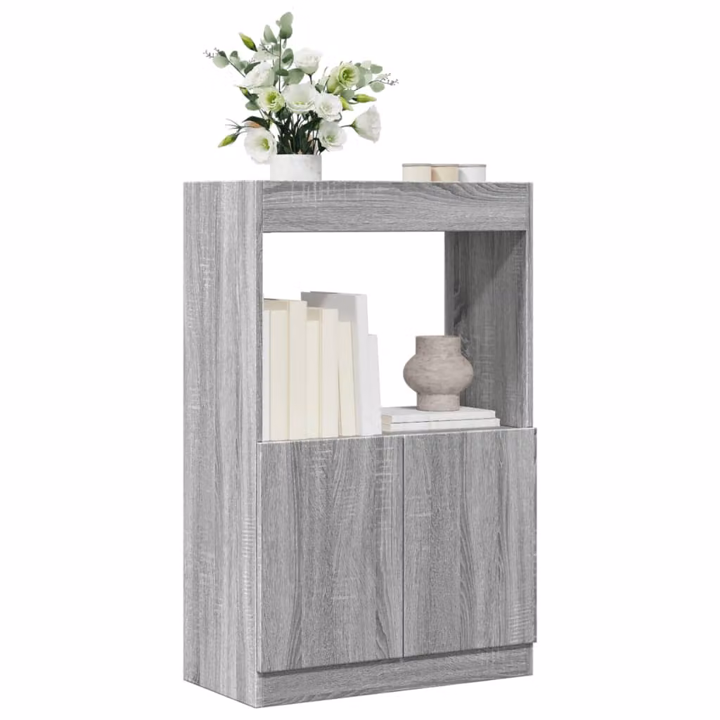 Credenza sospesa vidaXL Grigio con ante e ripiani interni L: 63 cm, P: 33 cm, H: 100 cm