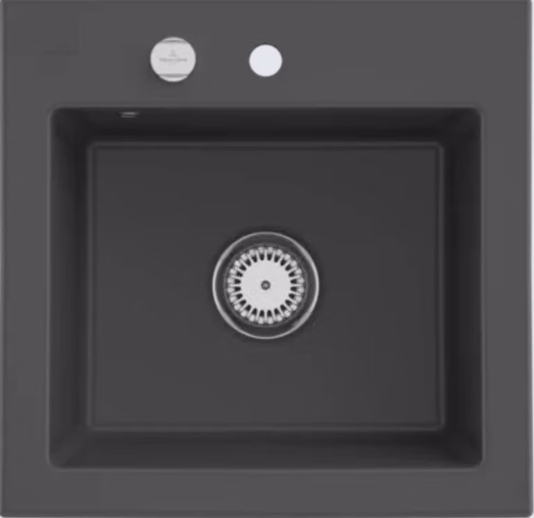 Lavello da cucina Villeroy&Boch, lavello da cucina Subway 50 S Graphite 525x510mm, larghezza base 50cm