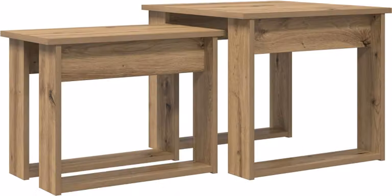 Set di Tavolini da Caffè 2 pcs Rovere artigianale