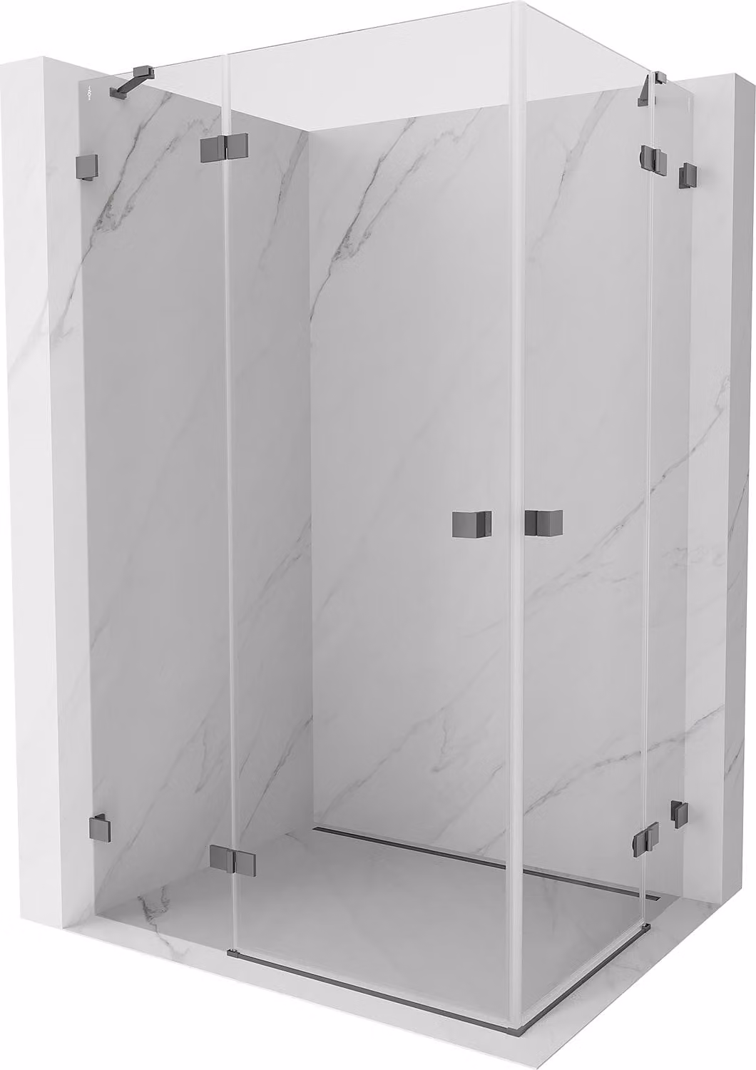 Mexen Lunar Duo cabina doccia anta sinistra 120 x 85 cm, trasparente, canna di fucile - 834-120L-085P-95-00