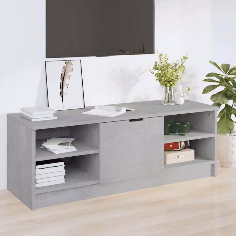 vidaXL Mobile Porta TV Moderno Grigio Cemento in Legno Multistrato e MDF L: 102 cm, P: 35,5 cm, H: 36,5 cm