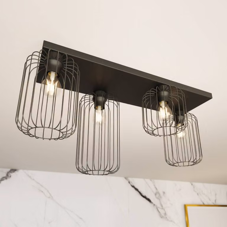 Plafoniera soffitto Barn EMIBIG LIGHTING, dimmerabile, Nero, Soggiorno / Sala da pranzo, Metallo, Moderno, Plafoniera