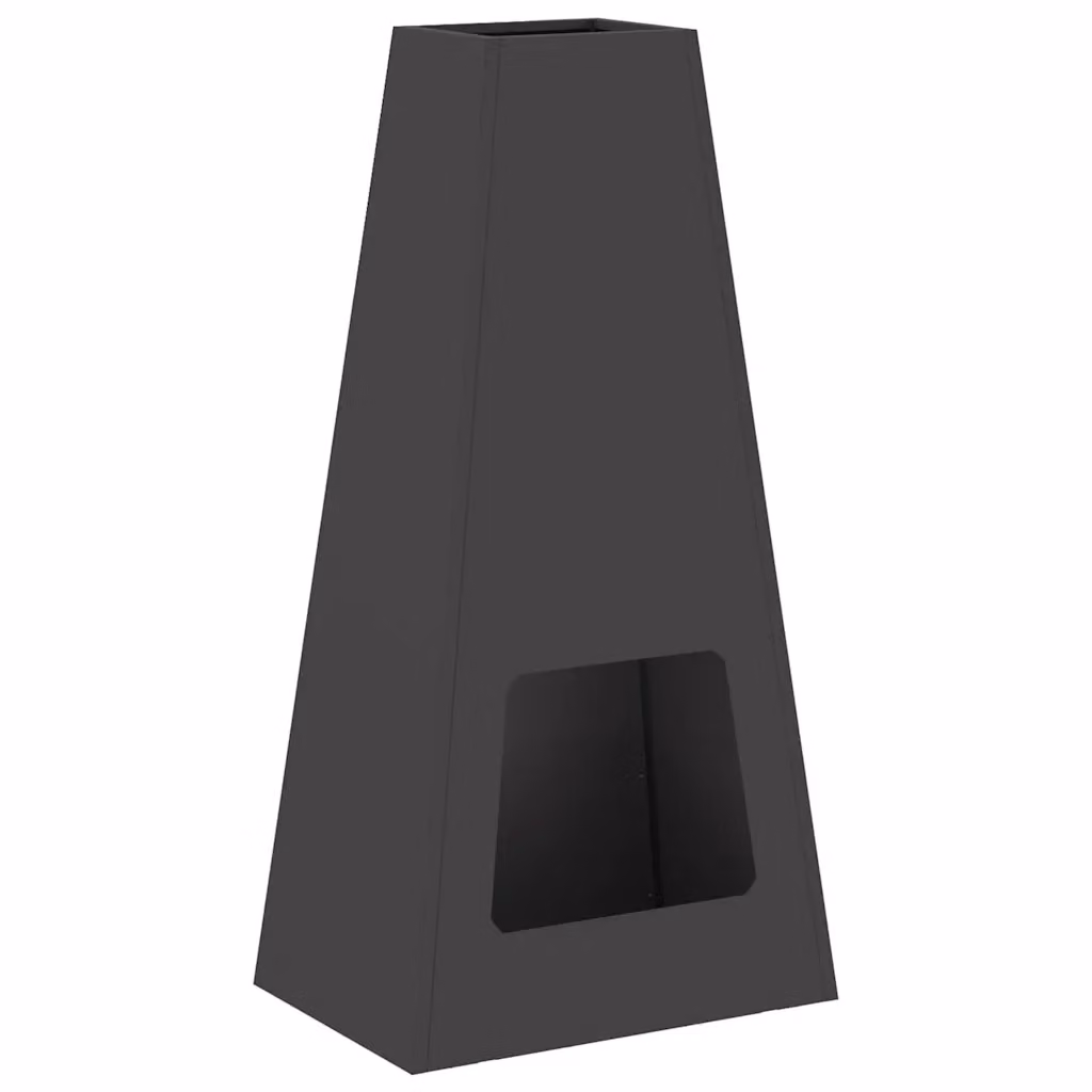 Chiminea vidaXL in acciaio nero per legna L: 50 cm, P: 35 cm, H: 100 cm – 2