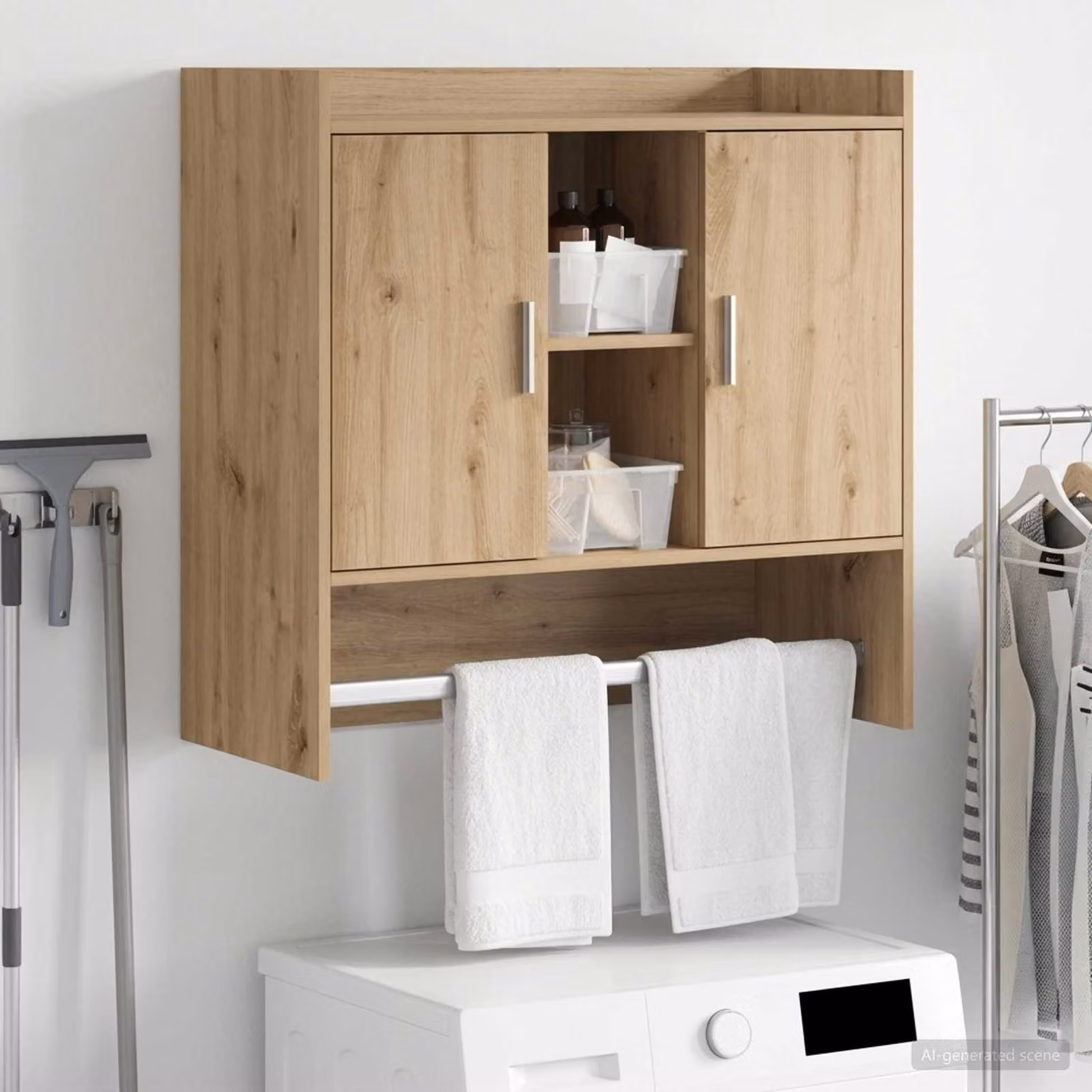 Scaffale da parete moderno vidaXL in rovere artigianale marrone L: 80 cm, P: 36 cm, H: 80 cm