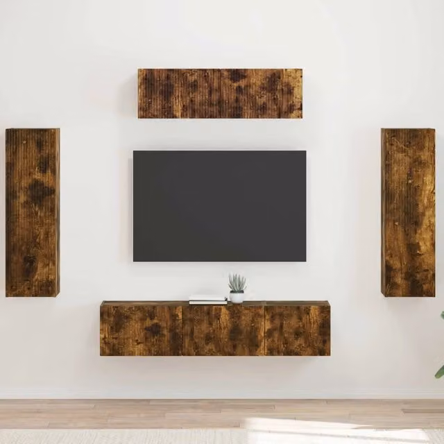 Mobile TV-Credenza per TV 5 pcs Rovere fum¨¦