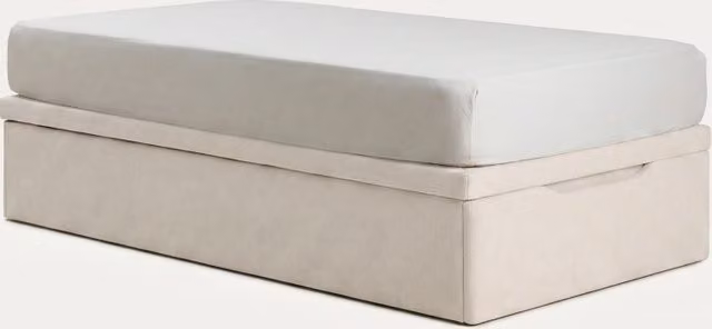 Letto contenitore imbottito Kenay Home bianco L: 105 cm, P: 190 cm