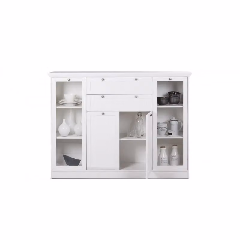 Credenza Landwood 53 EFFEZETA bianca con vetrina L 120 x P 40 x H 57,5 cm – 2