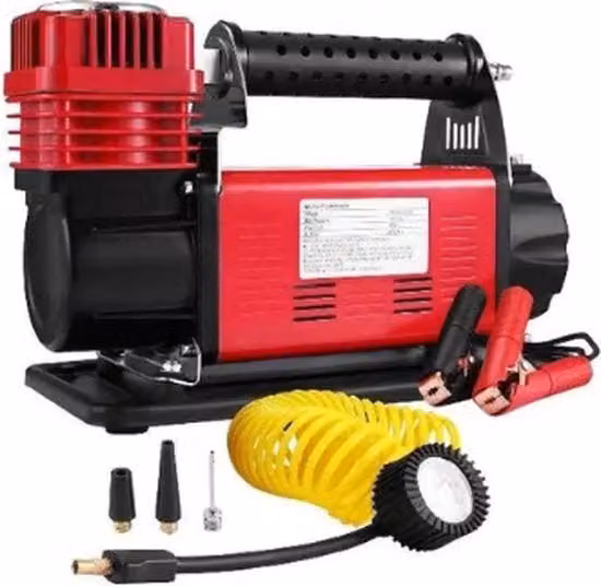 Compressore d'aria portatile Vevor rosso da 8 Bar e 150 Psi