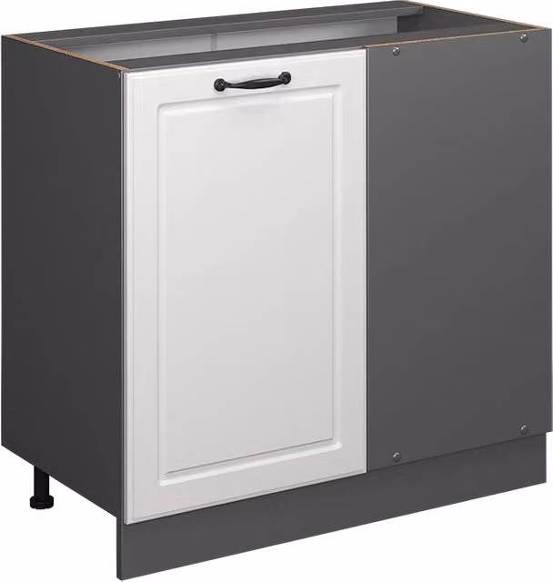 Mobile ad angolo per cucina Vicco R-Line Bianco rustico e Antracite, L: 86 cm