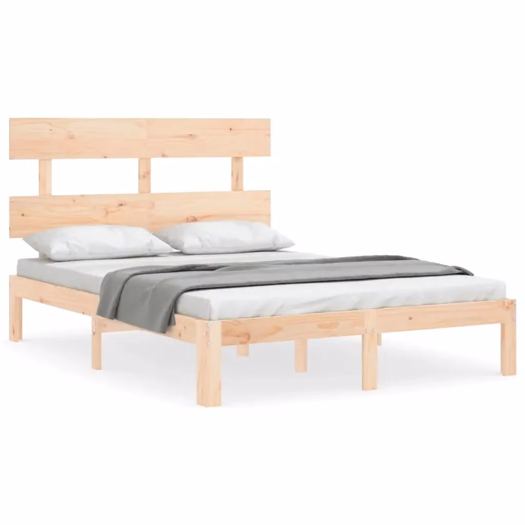 Struttura Letto Design Mania in Legno Massello di Pino Naturale, L/P/H: 193.5 x 143.5 x 140 x 190 cm – 2