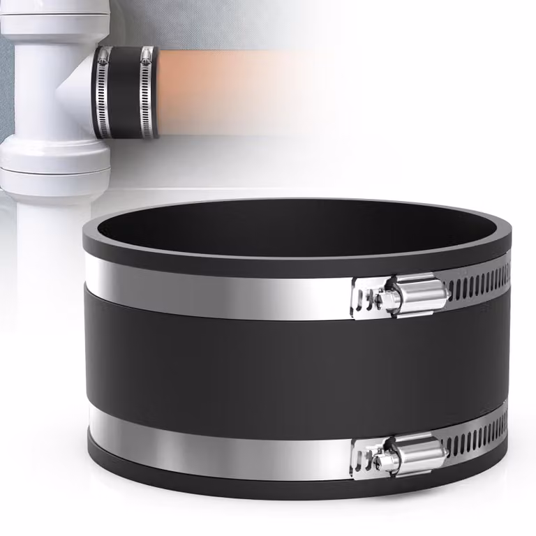 Giunto flessibile in gomma da 125 mm - Collegamento flessibile - Morsetti in acciaio inossidabile - Tubi di sfiato - Tubi flessibili - Gomma EPDM resistente e duratura