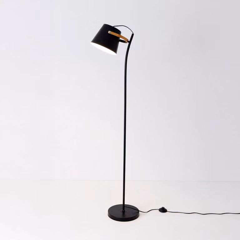 Holländer Lampada da terra ESPERTO, Nero, Soggiorno / Sala da pranzo, Metallo, Lampada da terra