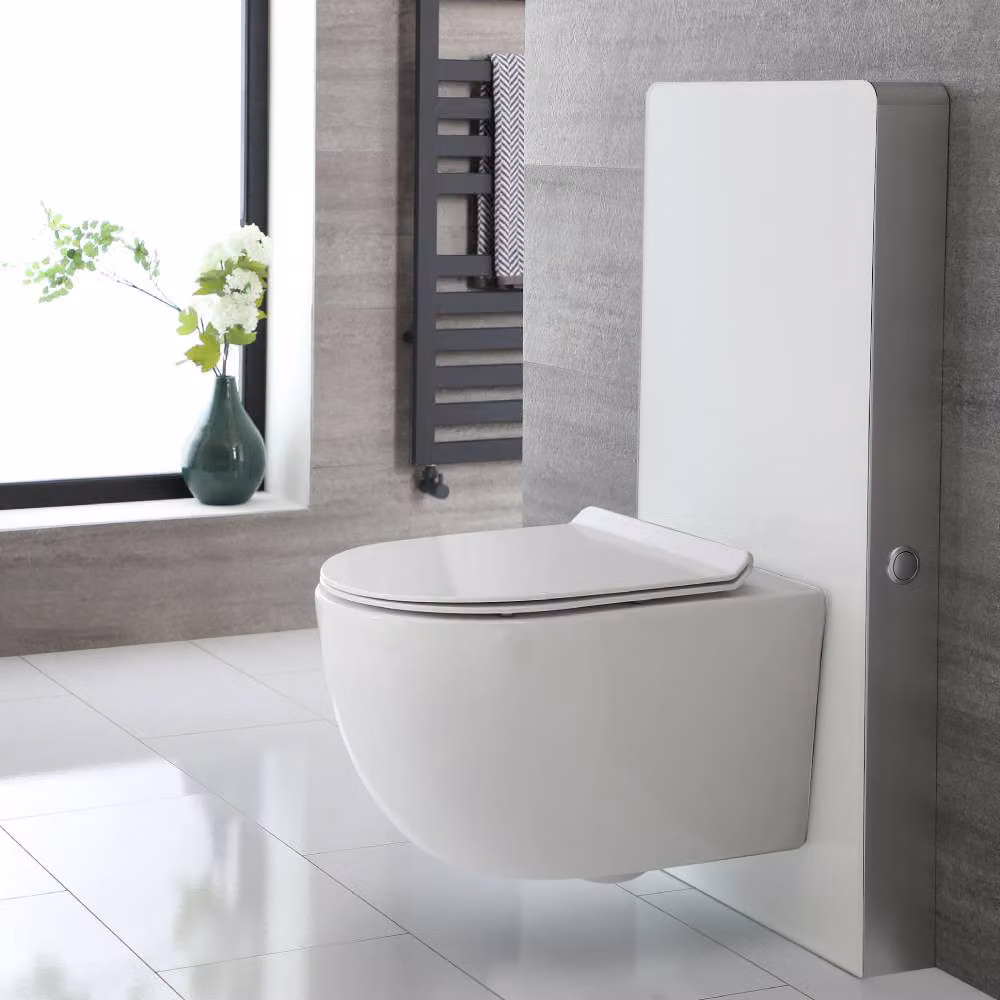 Sanitario Bianco Senza Brida Otterton con Telaio Esterno Bianco 500mm - Saru