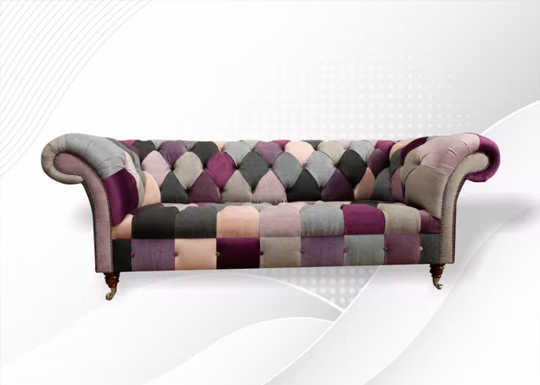 Stoffsofa Couch Dreisitzer Garnitur Design Modern Sofas Sofa 3 Sitzer Bunt