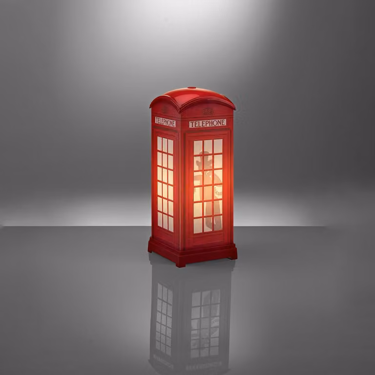 Lampada Da Scrivania-Ufficio Moderna Red Phone Box Polilux ® Rosso 1 Luce E14