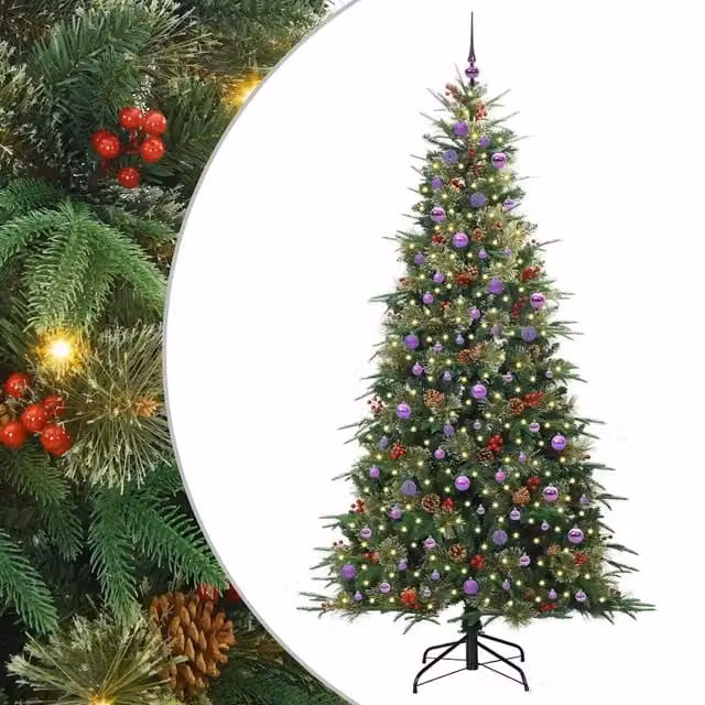 Albero di Natale | Decorazioni natalizie Artificiale con Rami Pieghevoli Verde 240 cm