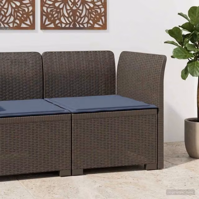 Divano da Giardino a 1 Posto con Cuscino Aspetto Rattan PP 8011831
