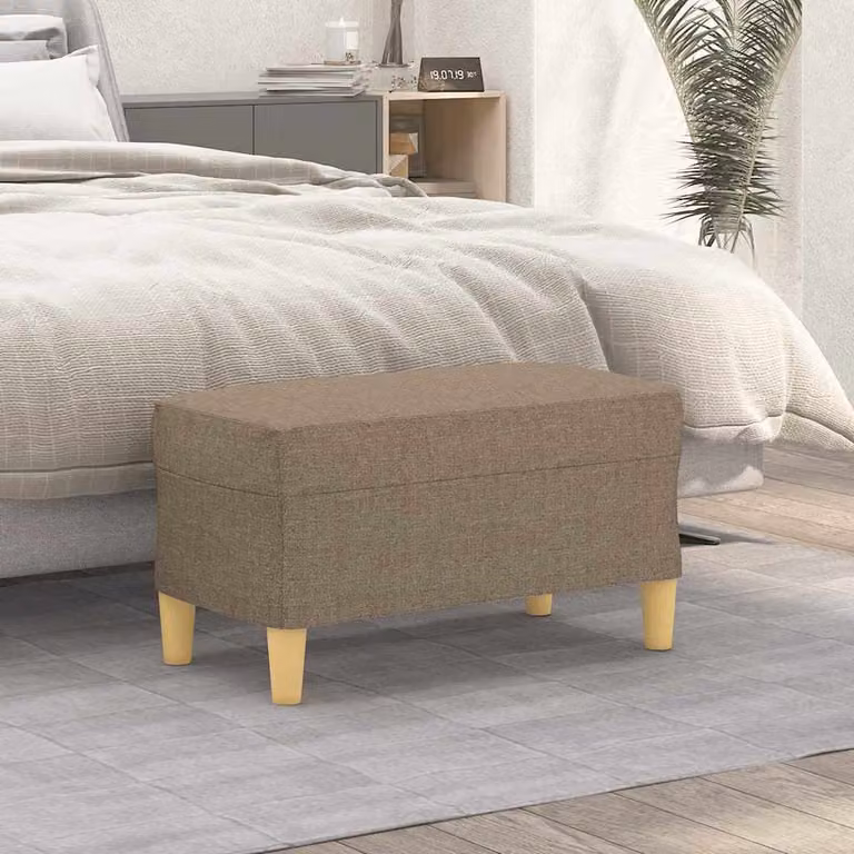 Panca moderna vidaXL in tessuto con struttura in legno, L 70 x P 35 x H 41 cm