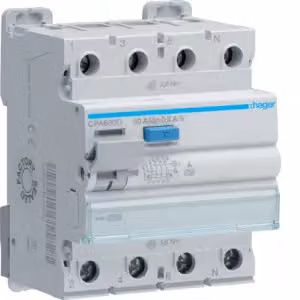 Interruttore differenziale Hager 4 poli, 10 kA, 80 A, 300 mA, tipo S, CPA680D