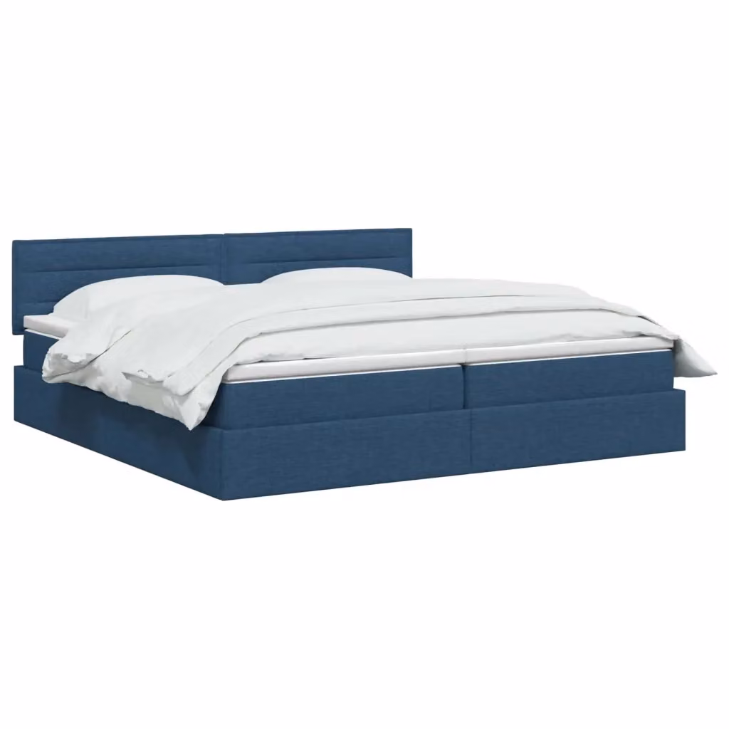 Letto con contenitore e materasso ibrido vidaXL in velluto blu, L/P: 200 x 200 cm – 2