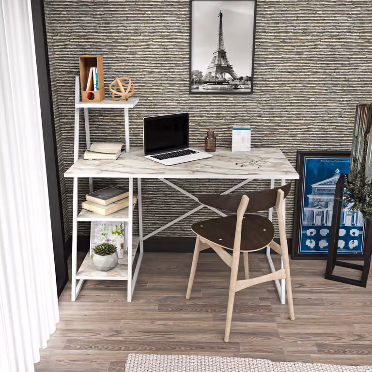 Skye Decor, Admira - Bianco, scrivania, bianco, 100% pannelli truciolari rivestiti in melamina, 120 x 60 x 120 cm