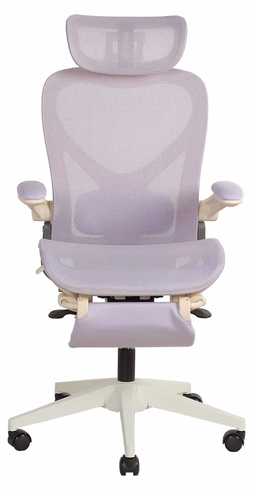 Sedia da ufficio ergonomica pieghevole, salvaspazio, con supporto lombare, imbottitura a rete, braccioli pieghevoli, poggiatesta 3D e poggiapiedi. Modello L3