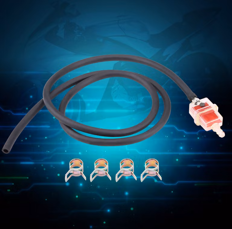 Filtro carburante, filtro carburante da 6 mm, filtro carburante da 1/4", tubo carburante, morsetto di linea, filtro carburante quadrato, kit filtro carburante per moto