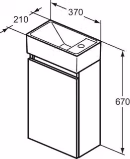 IDEAL STANDARD R0578WG Set di mobili Eurovit+ HWB re.37cm Schw.
